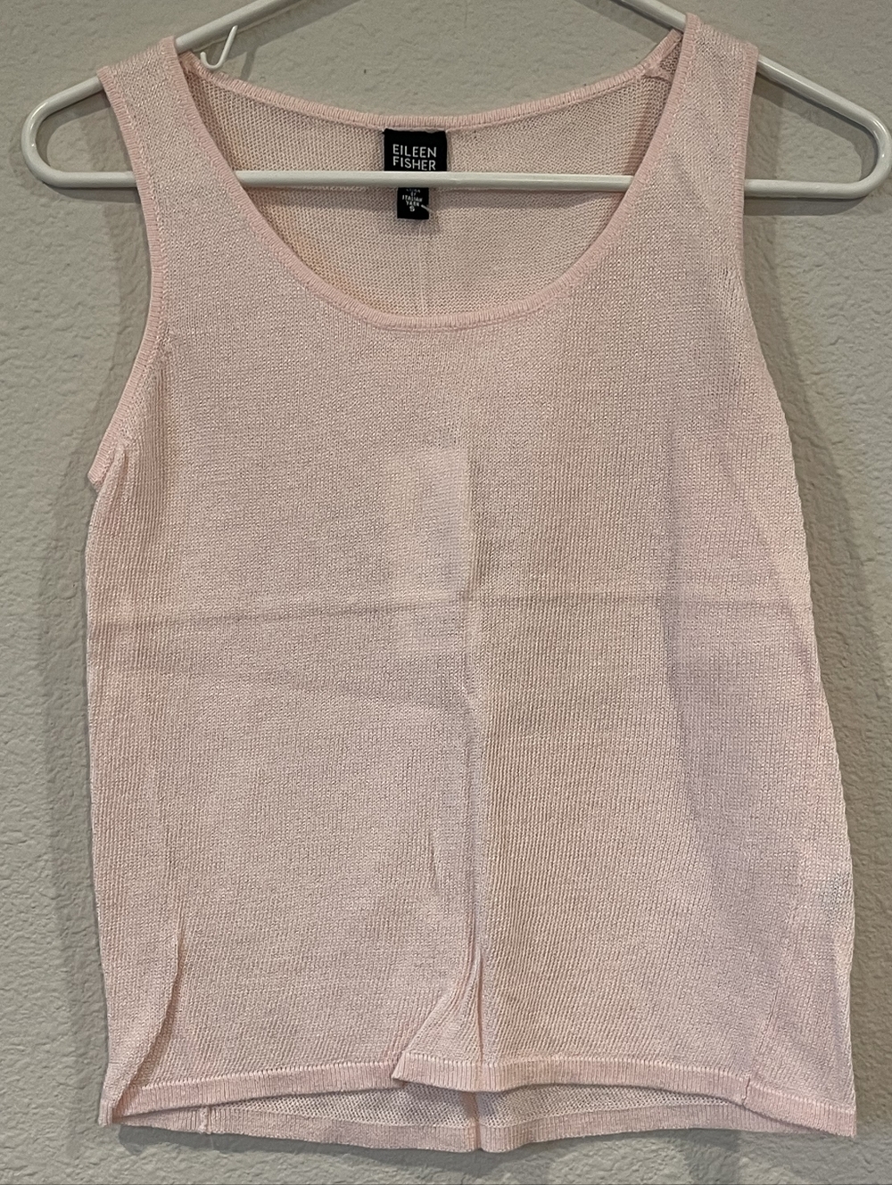 NWT EILEEN FISHER Vintage 2010s Light Pink Italian Yarn Sleeveless Sweater Tank